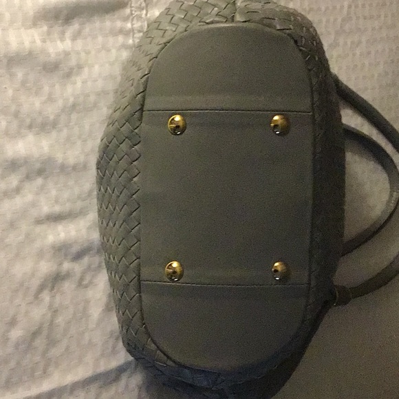 Gray Soft Woven Leather Handbag - Picture 4 of 5